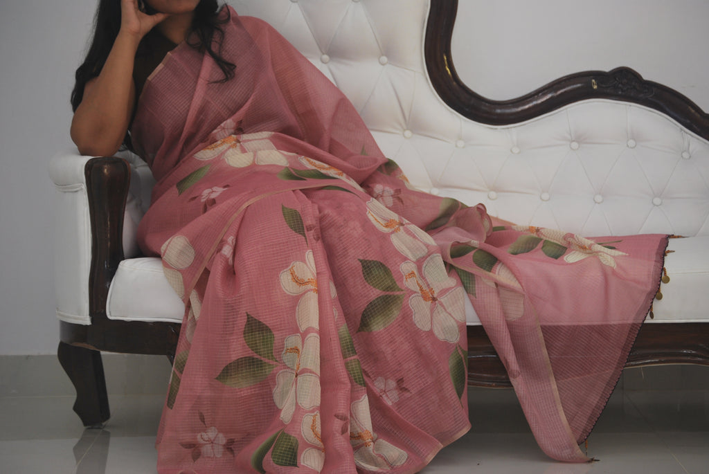 Pastel Pink Hand-Painted Ensemble