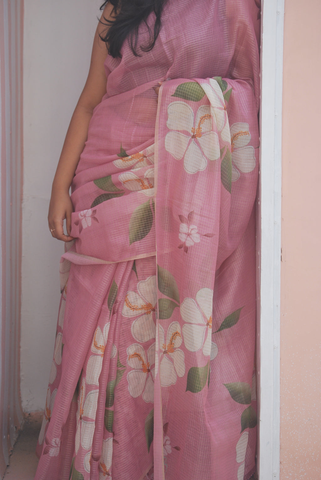 Pastel Pink Hand-Painted Ensemble
