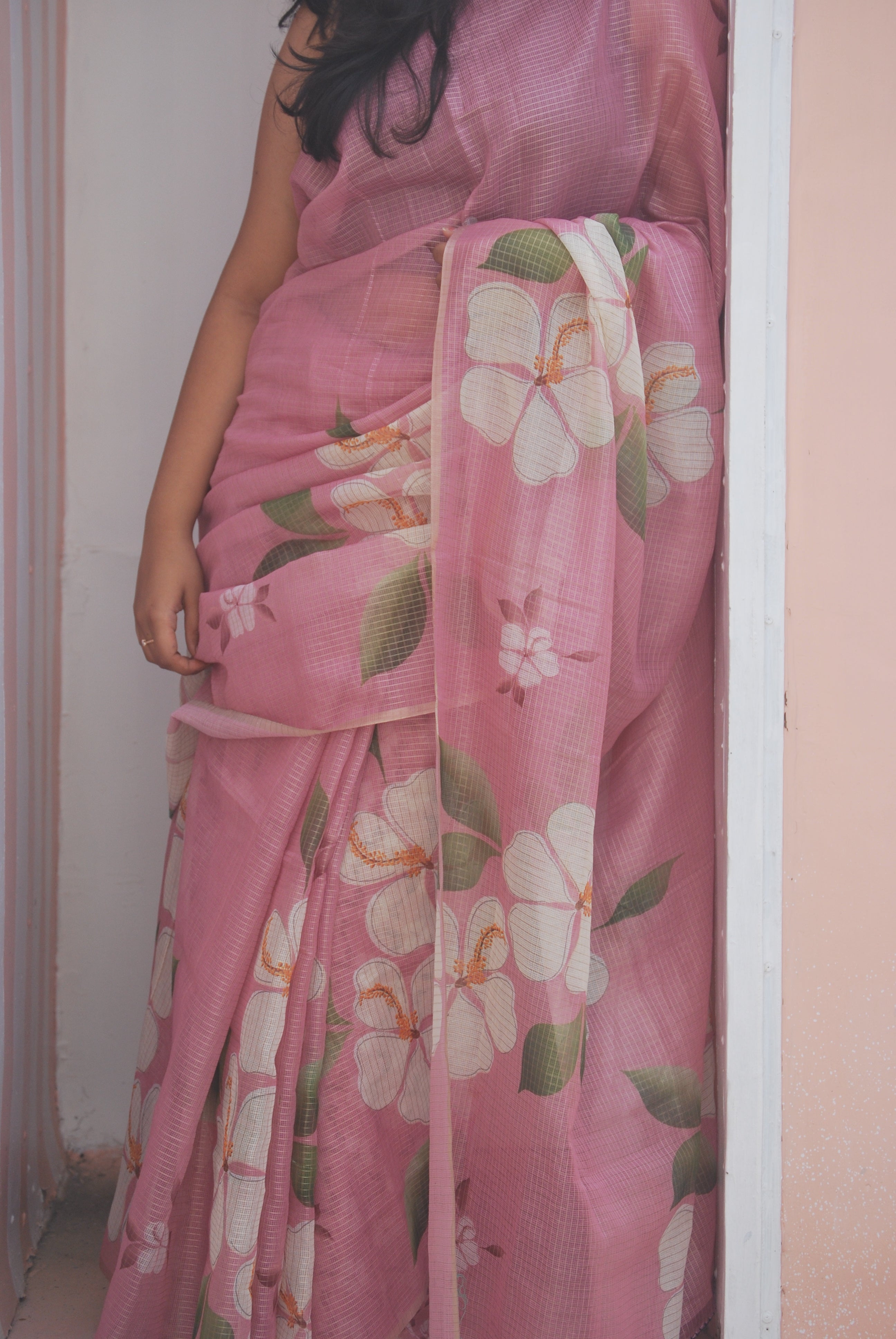 Pastel Pink Hand-Painted Ensemble