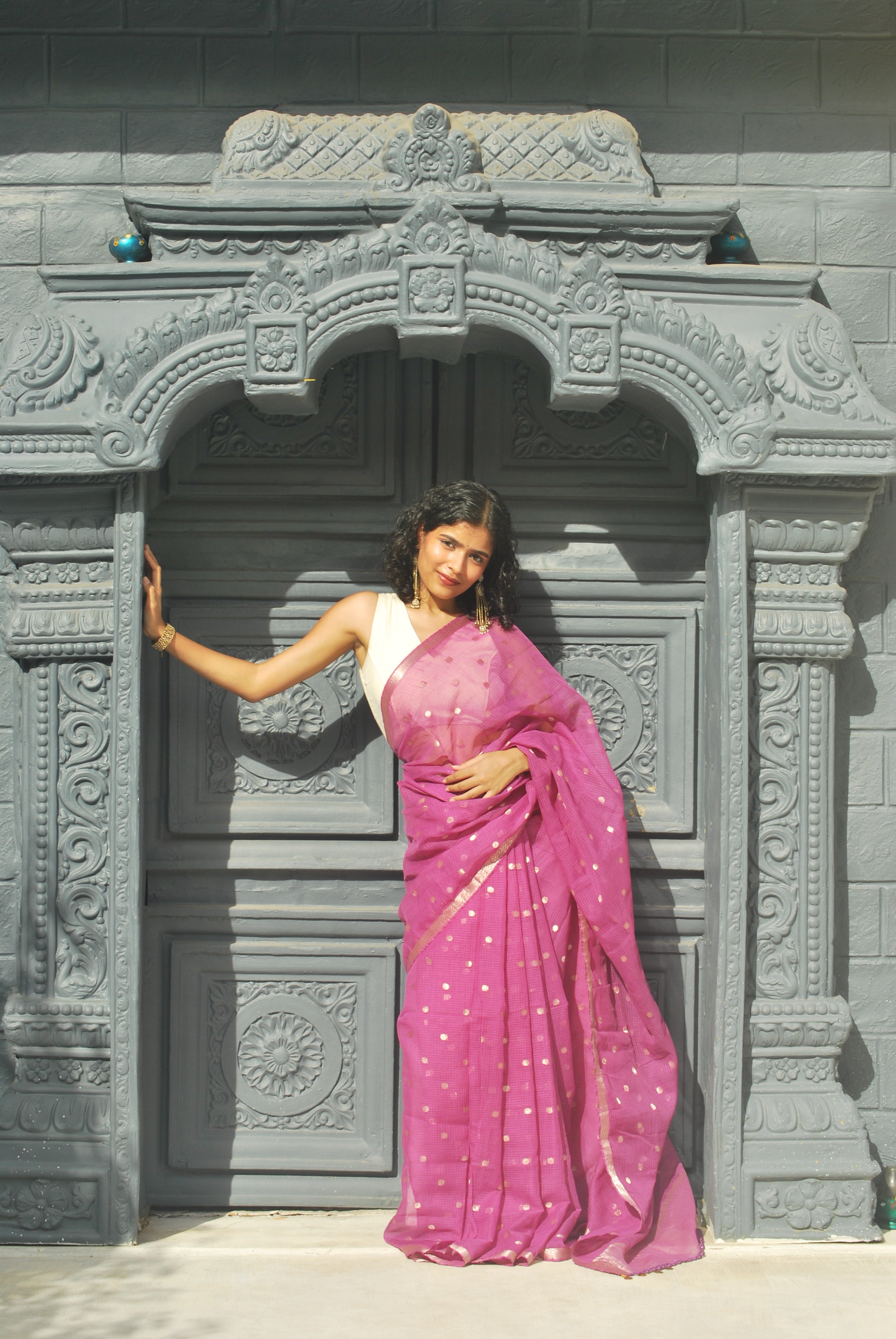 Purple Zari Buti Ensemble