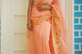 Peach Zari Border Ensemble