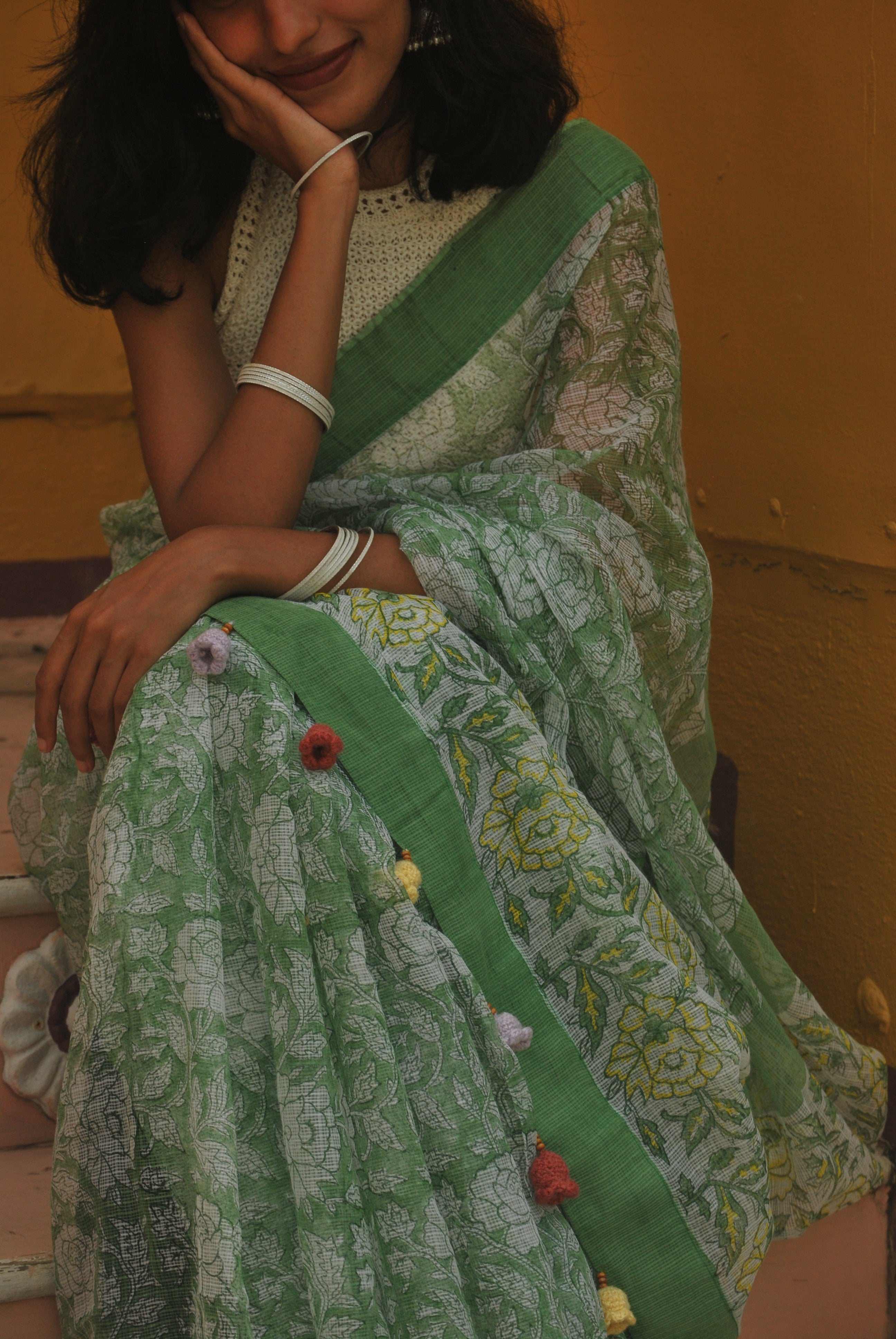 Sage Green Block Print Ensemble