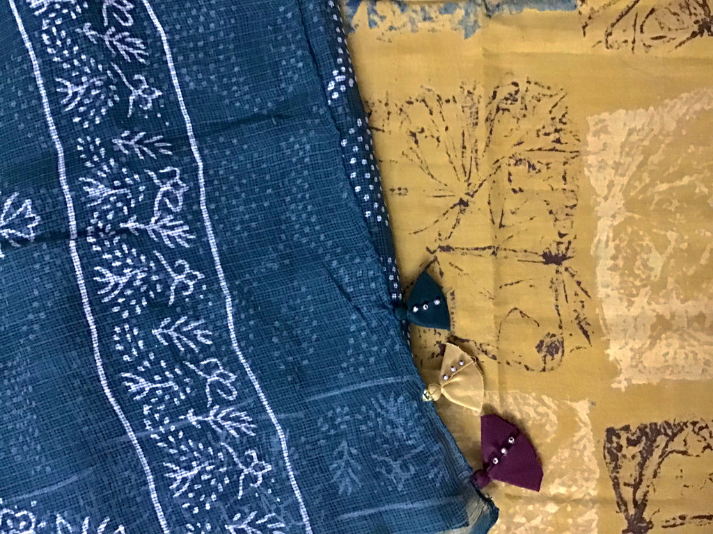 Green & Mustard Bandhani Ensemble