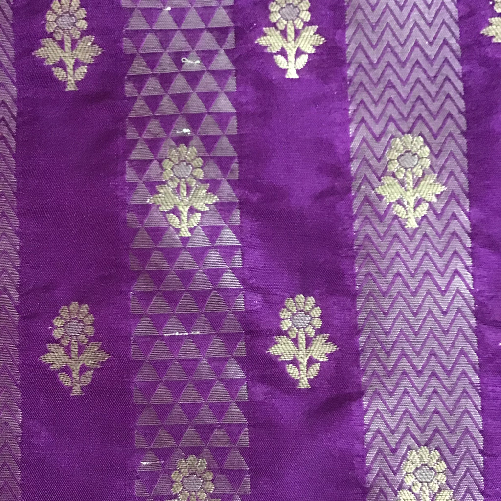 Purple Zari Buti Kota  & Kathan Tifli Benares Blouse Ensemble