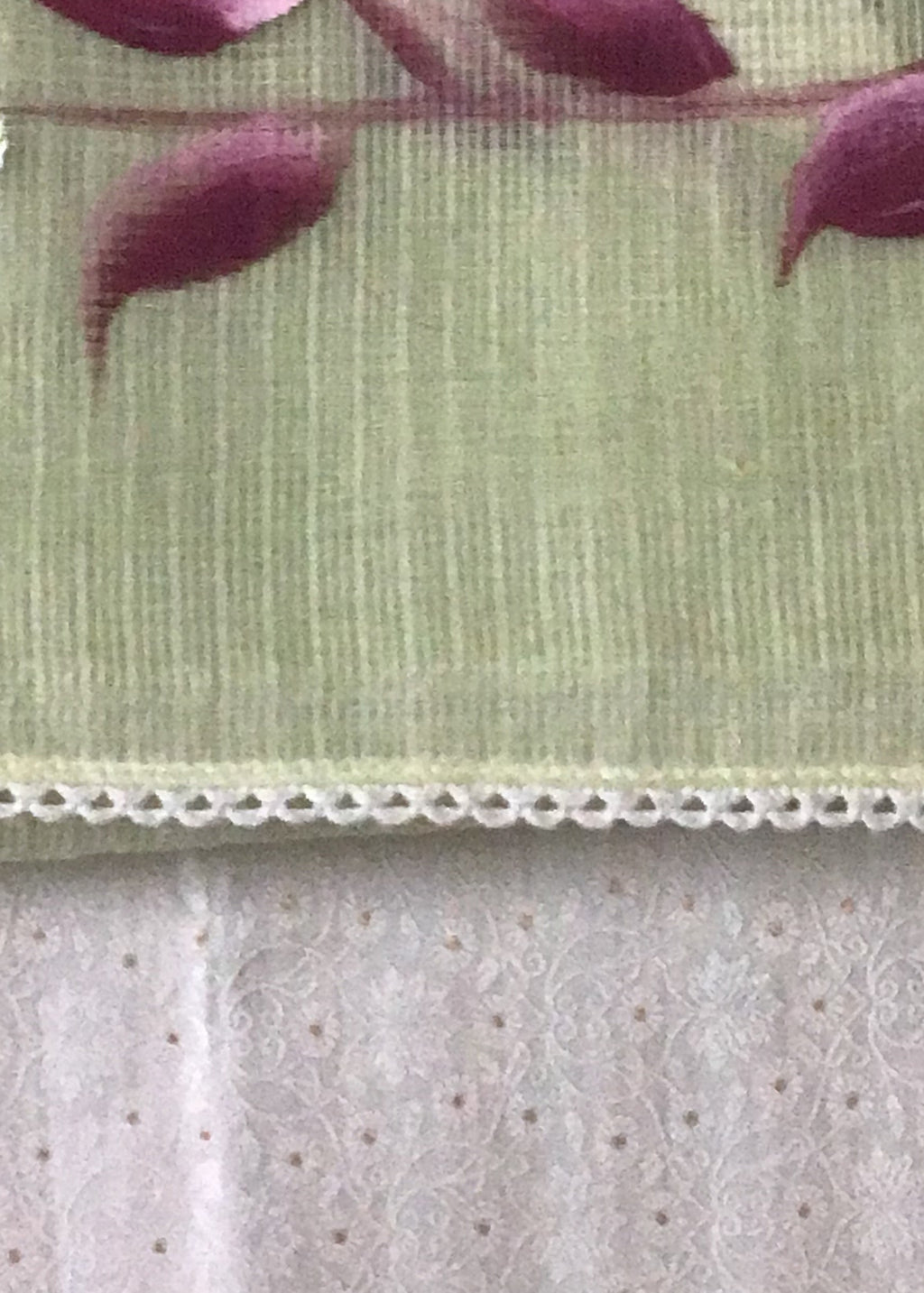Mint Hand- Brush Painted Saree & Banaras Brocade Blouse Ensemble